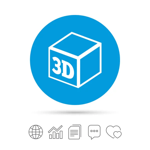 Icono de signo de impresión 3D — Vector de stock