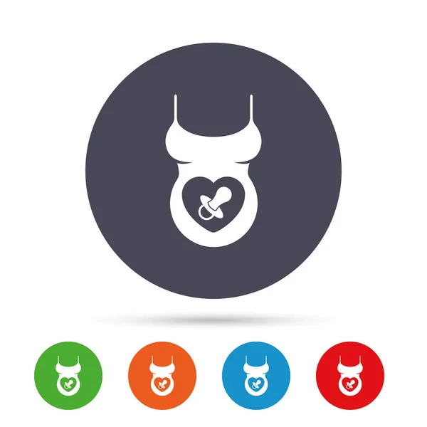 Okrągłe kolorowe przyciski płaskie ikony z — Wektor stockowy
