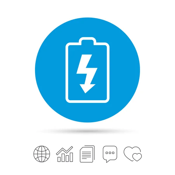 Batterij opladen teken pictogram — Stockvector