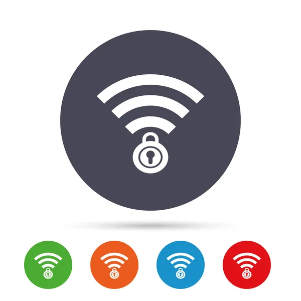 Wi-Fi vergrendeld pictogrammen — Stockvector