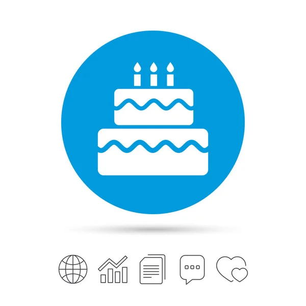 Doğum günü pastası işareti simgesi — Stok Vektör