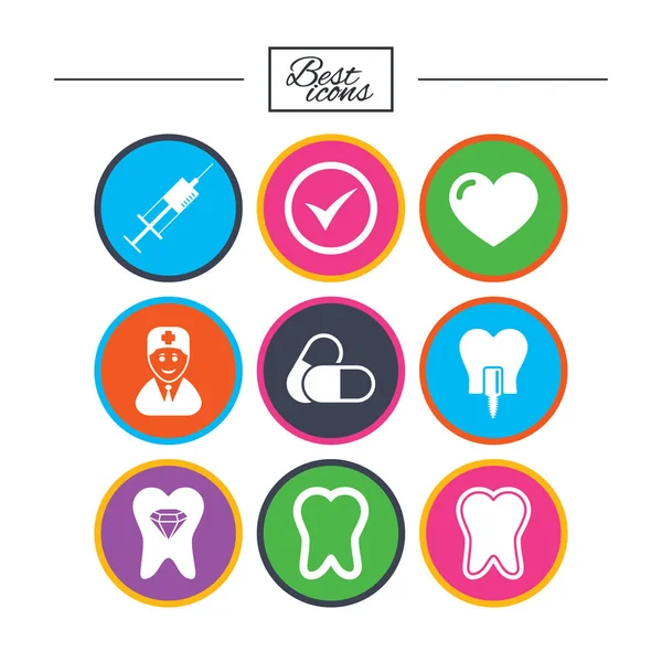 Icone di cura dentale — Vettoriale Stock