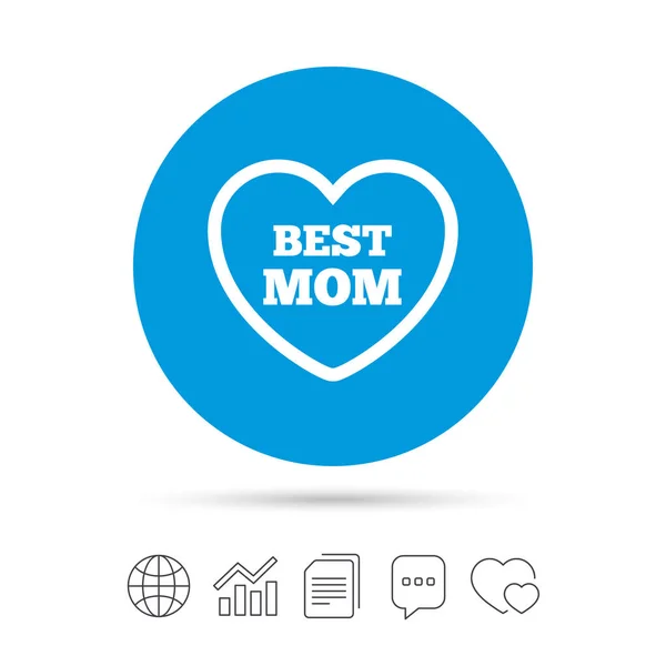 Best mom sign icon — Stock Vector