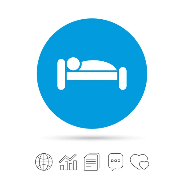 Člověk v posteli ikony — Stockový vektor