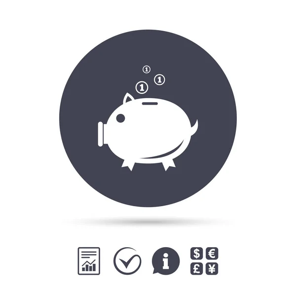 Piggy bank teken pictogram — Stockvector