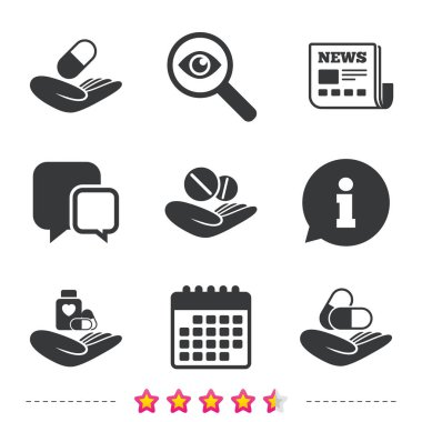 Gazete, bilgi ve takvim simgeleri