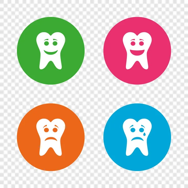 Zahn Lächeln Gesicht Symbole — Stockvektor