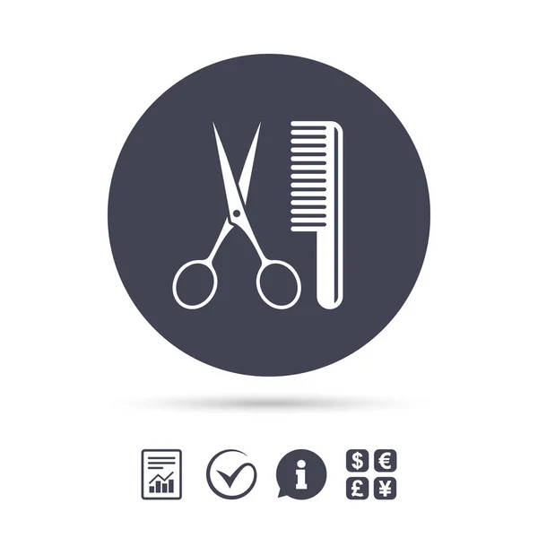 Peinar el cabello con tijeras signo icono — Vector de stock