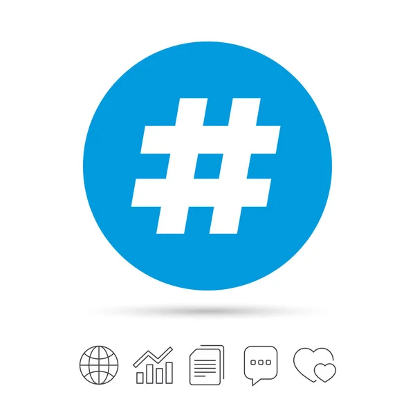 Hashtag signo icono — Vector de stock