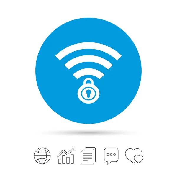 Wi-Fi locked icon — Stock Vector