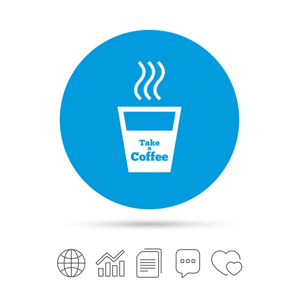 Kahve işareti simgeleri almak — Stok Vektör
