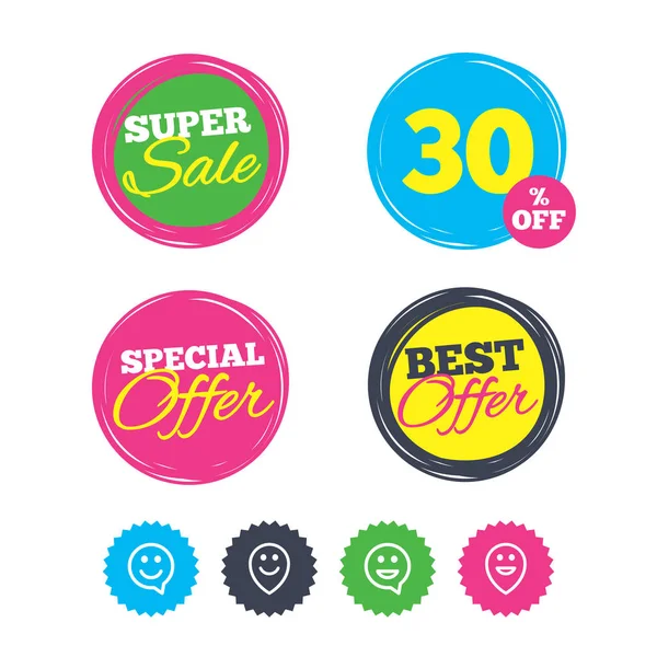 Super verkoop en beste aanbod stickers — Stockvector