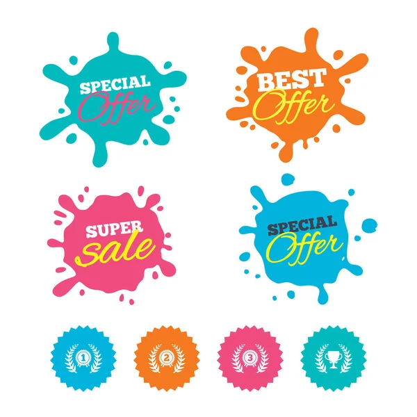 La mejor oferta y venta banners splash — Vector de stock