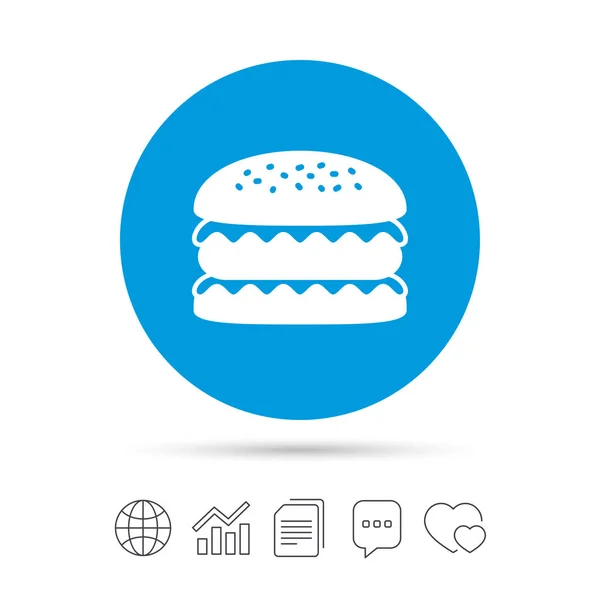 Hamburguesa símbolo de alimentos — Vector de stock