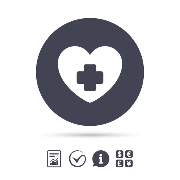 Medical heart sign icon — Stock Vector