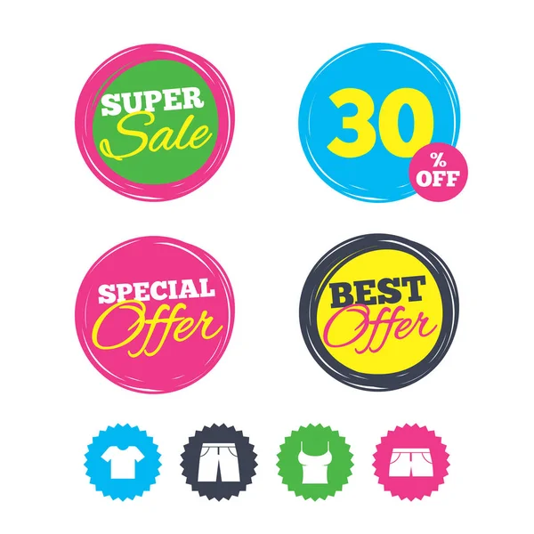 Super verkoop en beste aanbod stickers — Stockvector