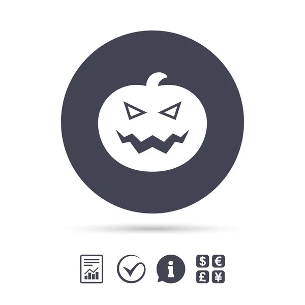 Icône signe citrouille Halloween — Image vectorielle