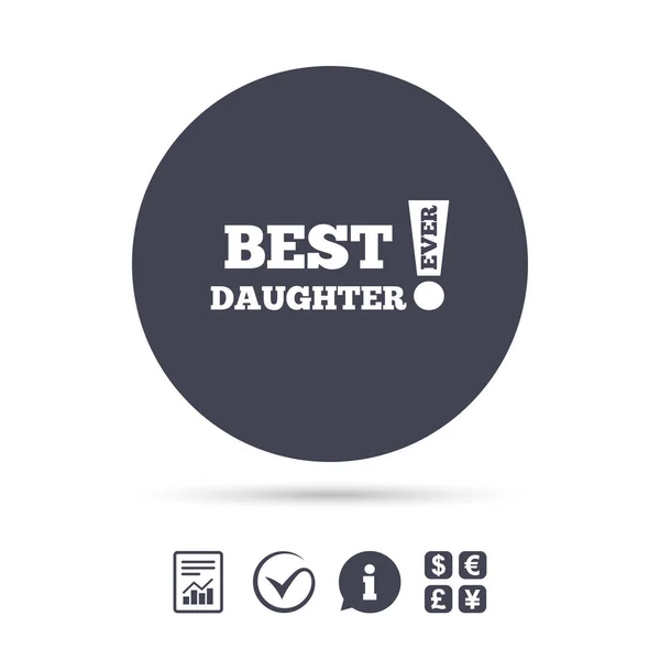 Best daughter ever sign icon — Stock Vector