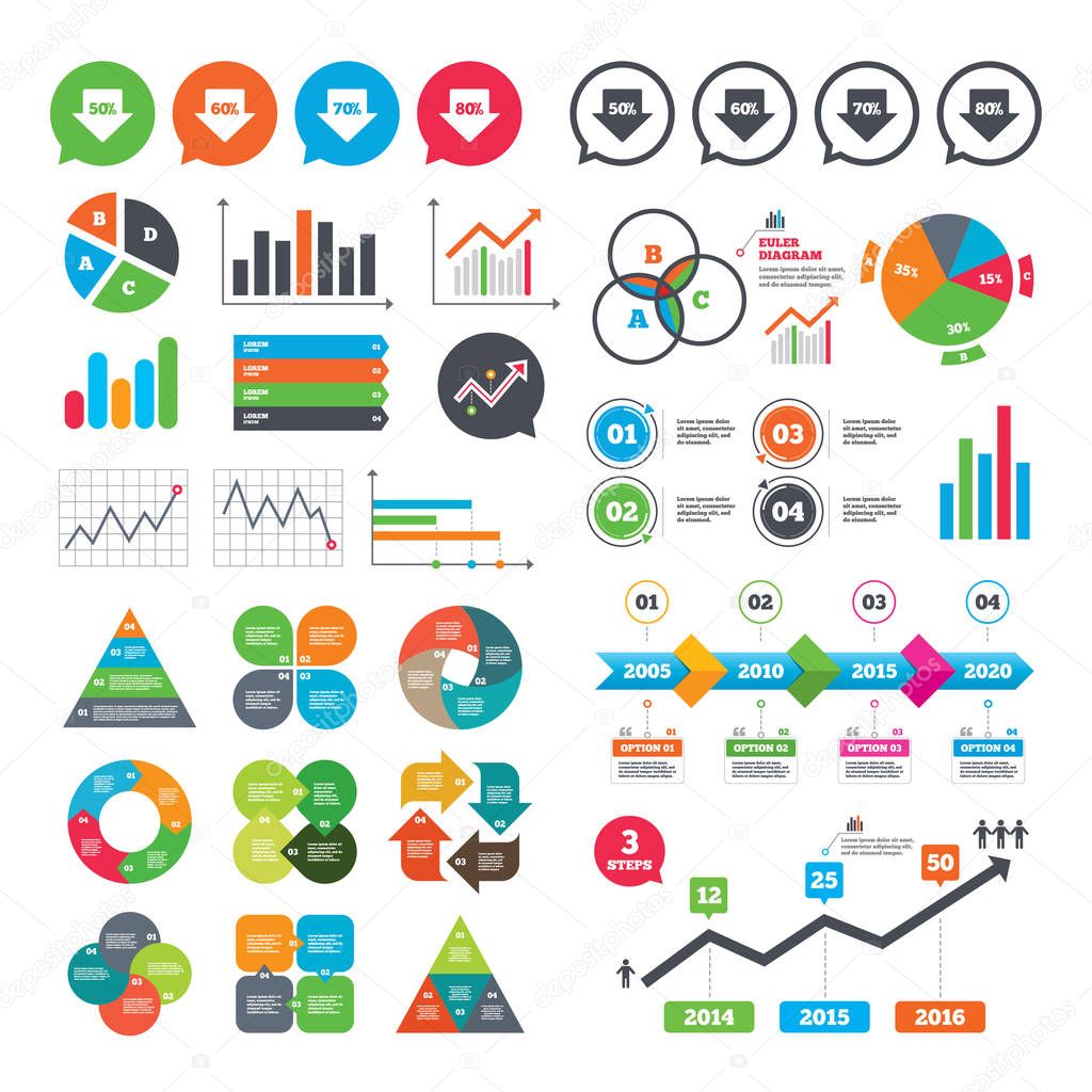 Business charts flat icons