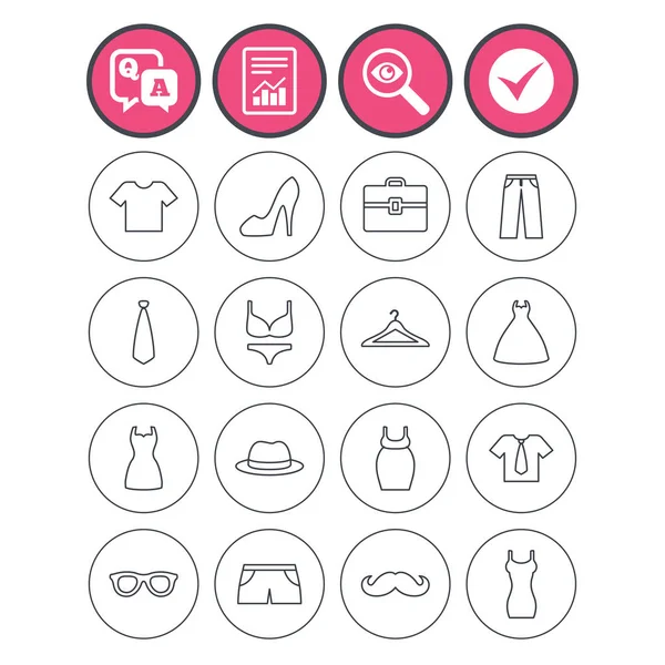 Conjunto de ícones de roupas e acessórios — Vetor de Stock