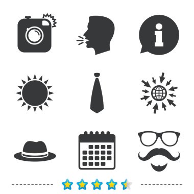 hipster düz simgesi