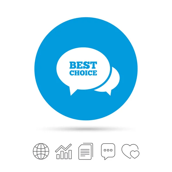 Bolha de discurso ícone de melhor escolha — Vetor de Stock