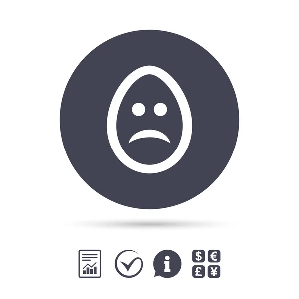 Ícone de cara triste ovo — Vetor de Stock