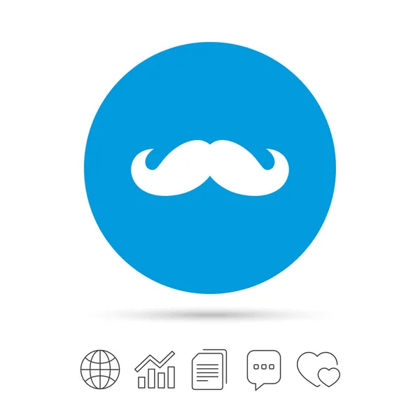 Hipster bigode sinal ícone — Vetor de Stock