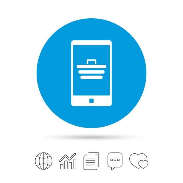 Smartphone met shopping cart teken pictogram — Stockvector