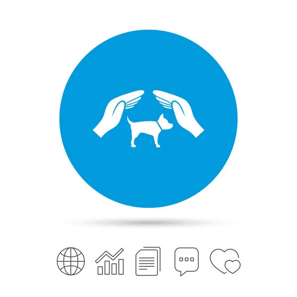 Skydd av djur husdjur tecken ikonen — Stock vektor