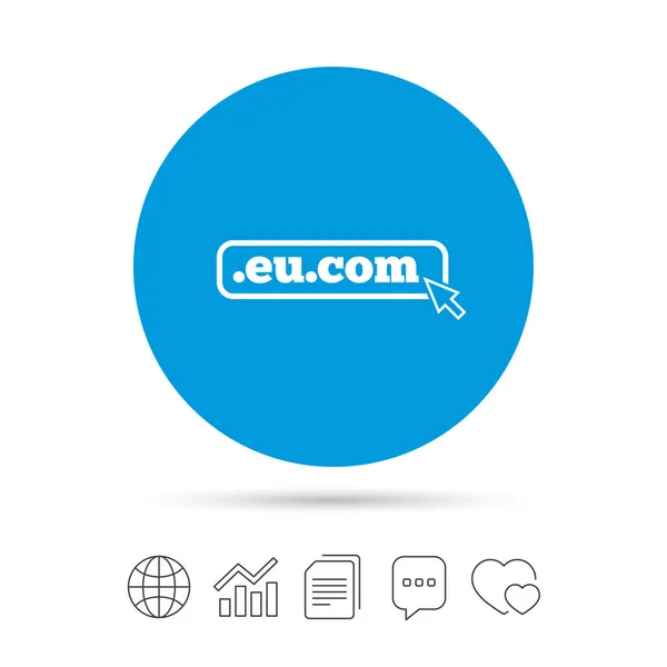 Domeny Eu.Com znak ikona — Wektor stockowy