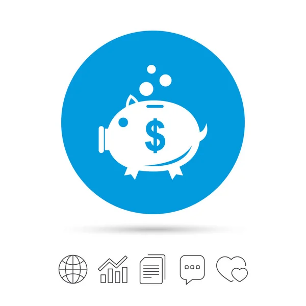 Piggy bank pictogrammen — Stockvector