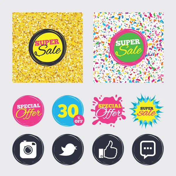 Hipster photo camera icons — Stock Vector