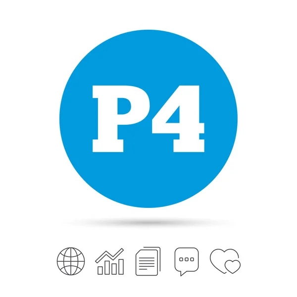 Bil parkering P4 symbol — Stock vektor