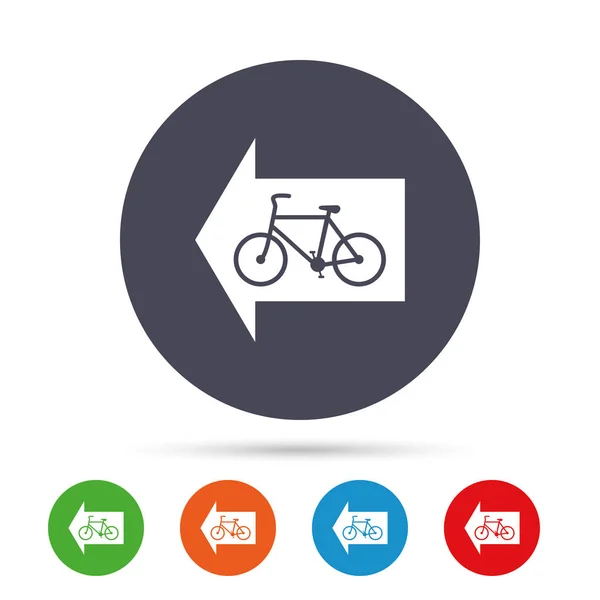 Bicycle path trail sign icon — Stock Vector