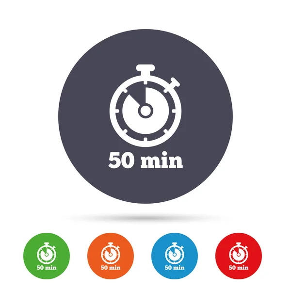 50 minutos símbolo cronômetro — Vetor de Stock