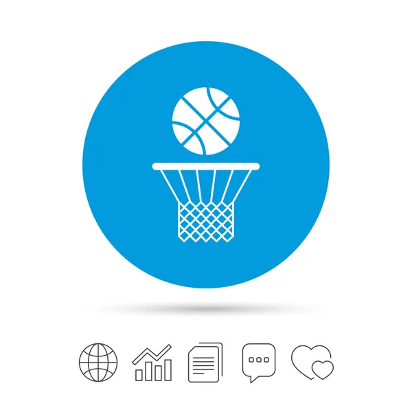 Basketbol topu ve sepet simgesi — Stok Vektör