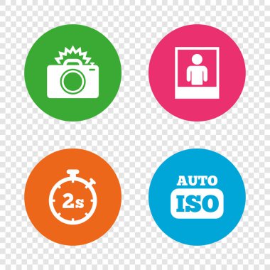 Fotoğraf düz simgeler işaretleri 