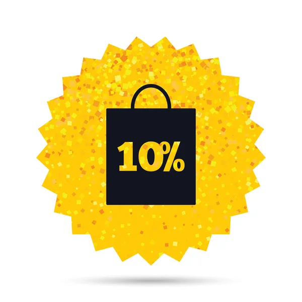 10 percent sale bag icon — Stock Vector