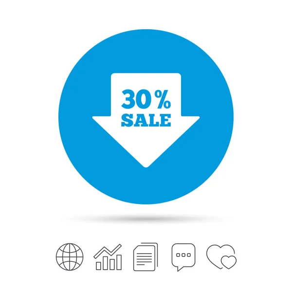 30 por cento venda seta tag — Vetor de Stock