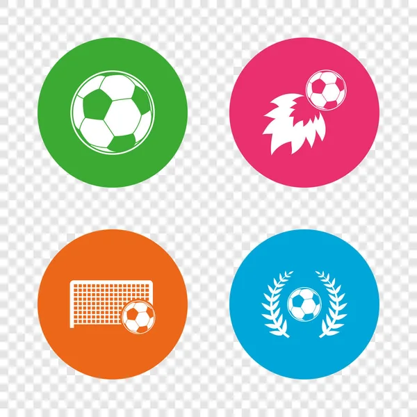 Ποδόσφαιρο εικονίδια. Ποδόσφαιρο Αθλητισμός σφαιρών. — Διανυσματικό Αρχείο