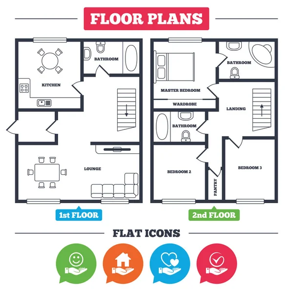 Plan de arquitectura con muebles . — Vector de stock