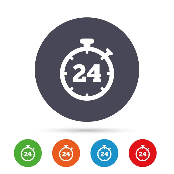 24 heures icône de signe de minuterie — Image vectorielle