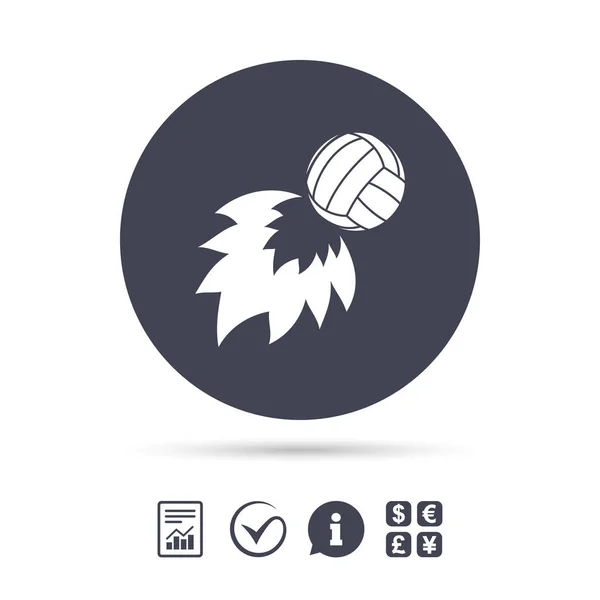 Volleyball fireball icon — Stock Vector