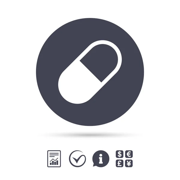 Medical pill sign icon — Stock Vector