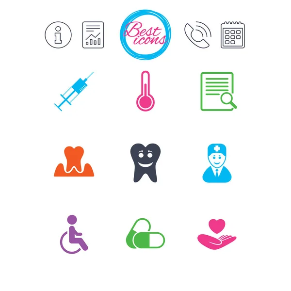 Medicine, medical health and diagnosis icons. — Stock Vector