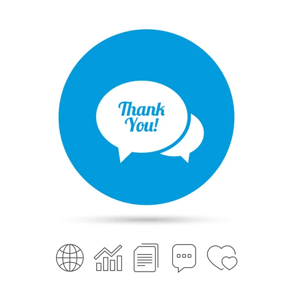 Speech bubble thank you icon — Stock Vector
