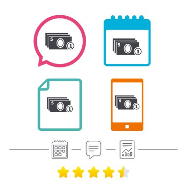 Para ve madeni para işareti simgesi