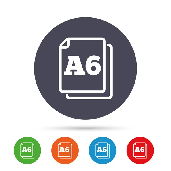 Papier formaat A6 standaard pictogram — Stockvector