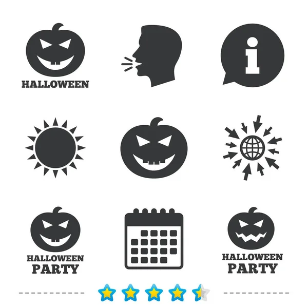 Halloween party iconen. — Stockvector